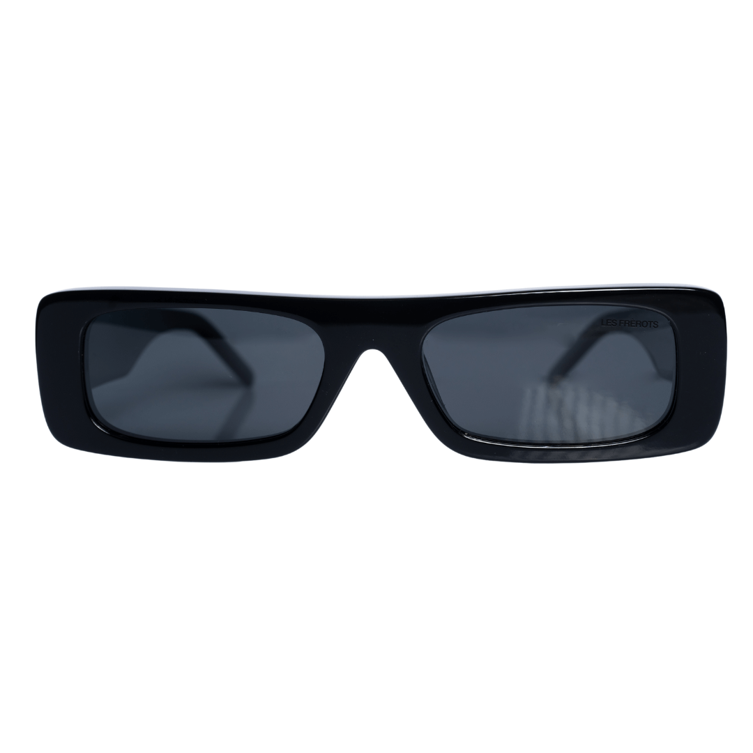 Futuristic black sunglasses, front view