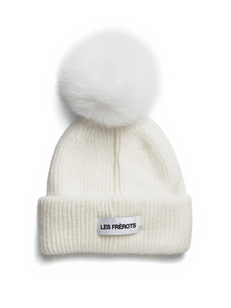BLANC VINTERKEPS MED POM POM