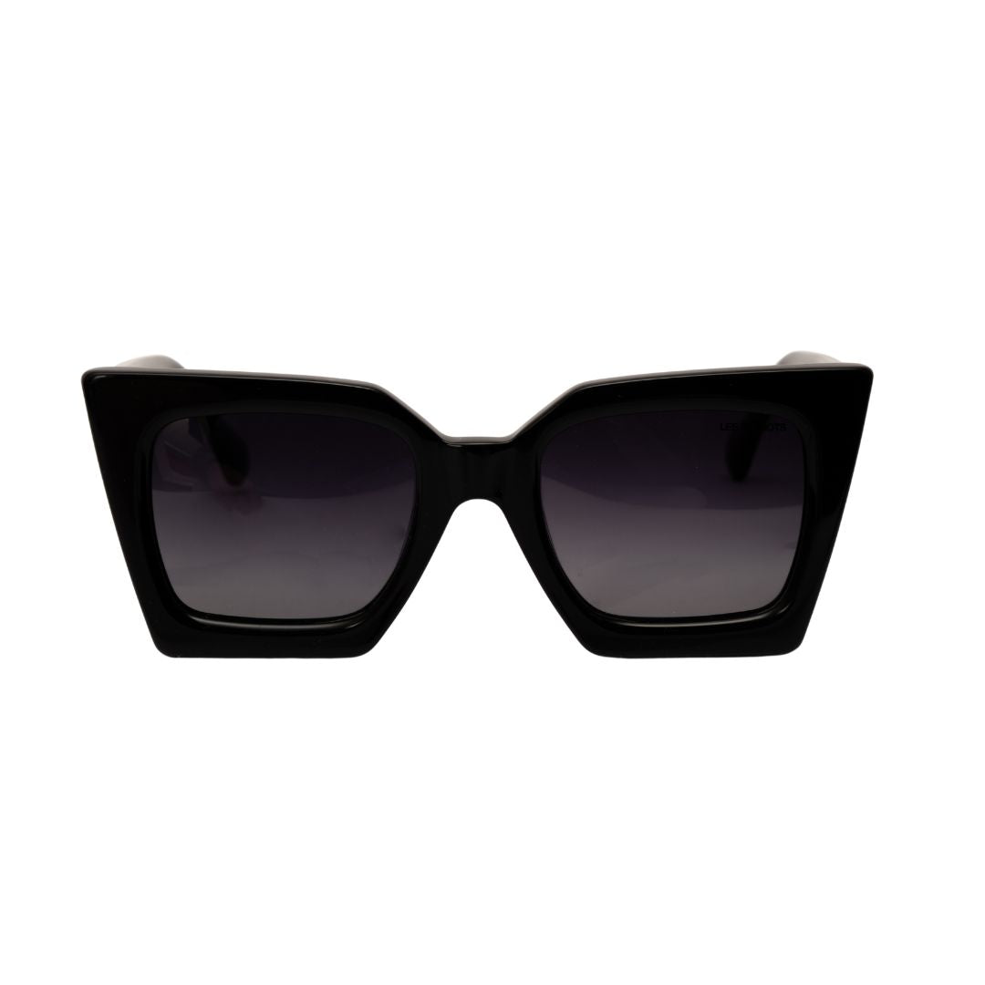 Black cat eye sunglasses for women, front angle 