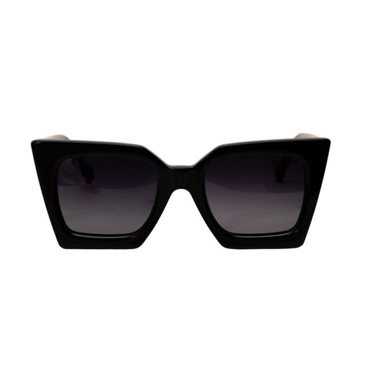 Black cat eye sunglasses for women, front angle 