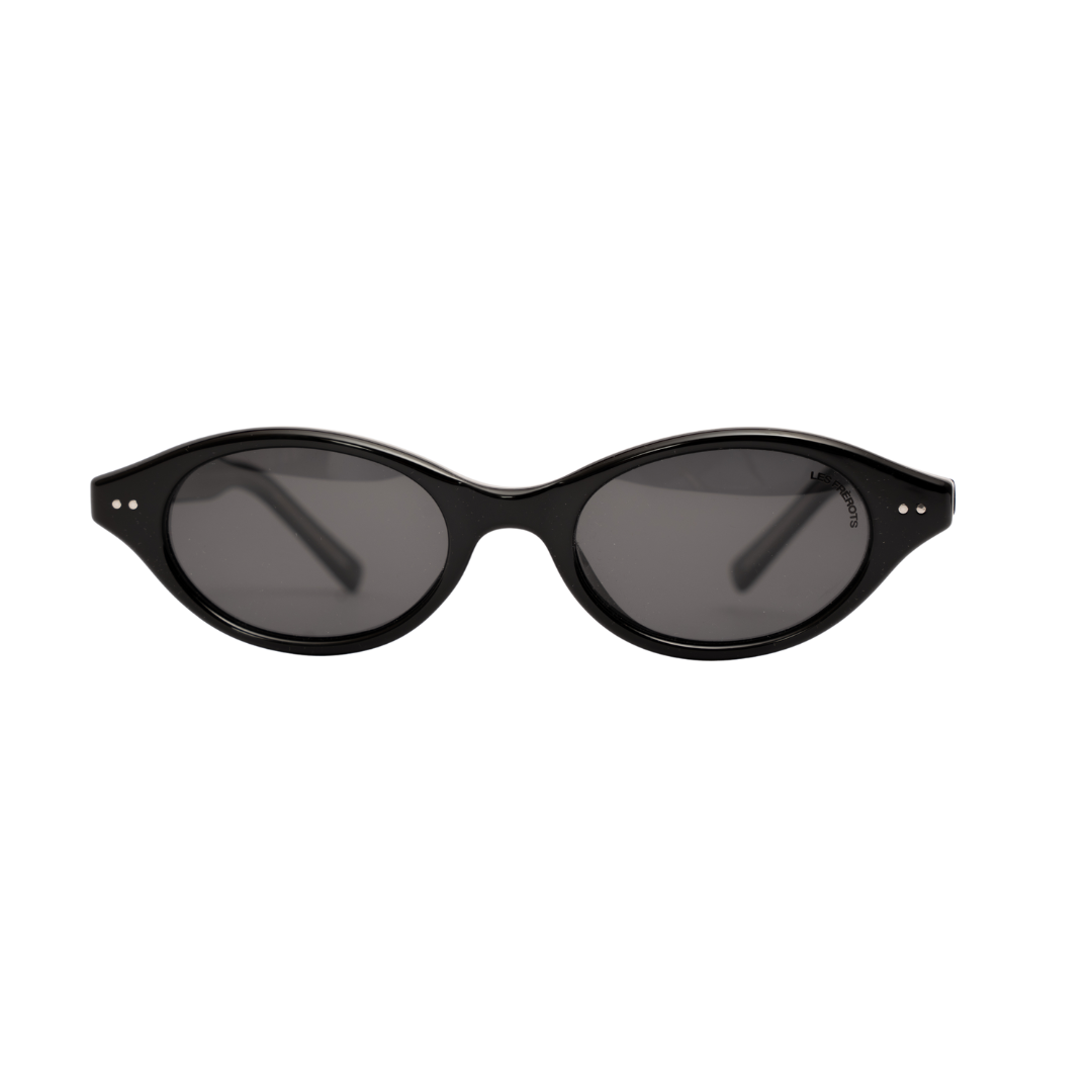 Black oval sunglasses for women, front angle 