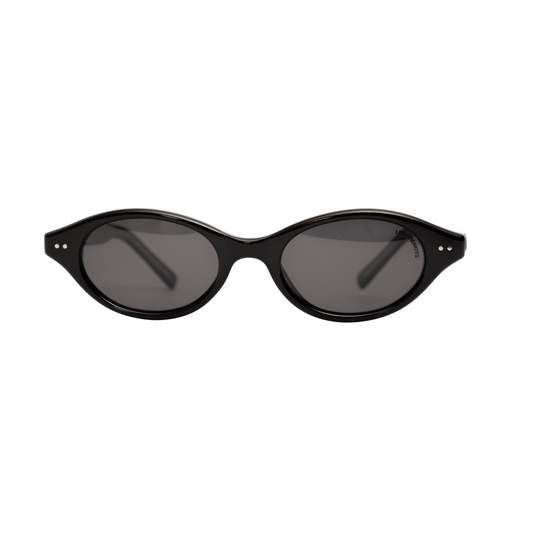 Black oval sunglasses for women, front angle 