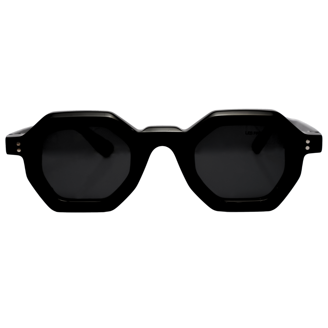 Black rectangle lightweight sunglasses for men, front angle 