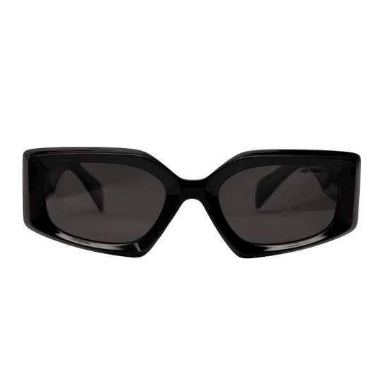 Black rectangle sunglasses for woman, front angle