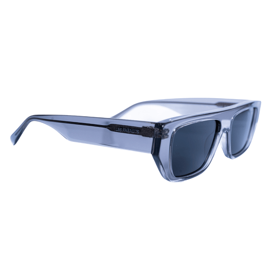 Futuristic transparent sunglasses, right side angle 