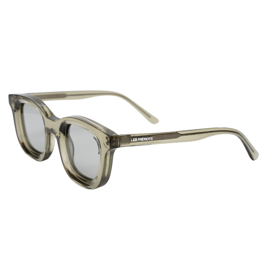 Vintage green sunglasses for men, left side angle 