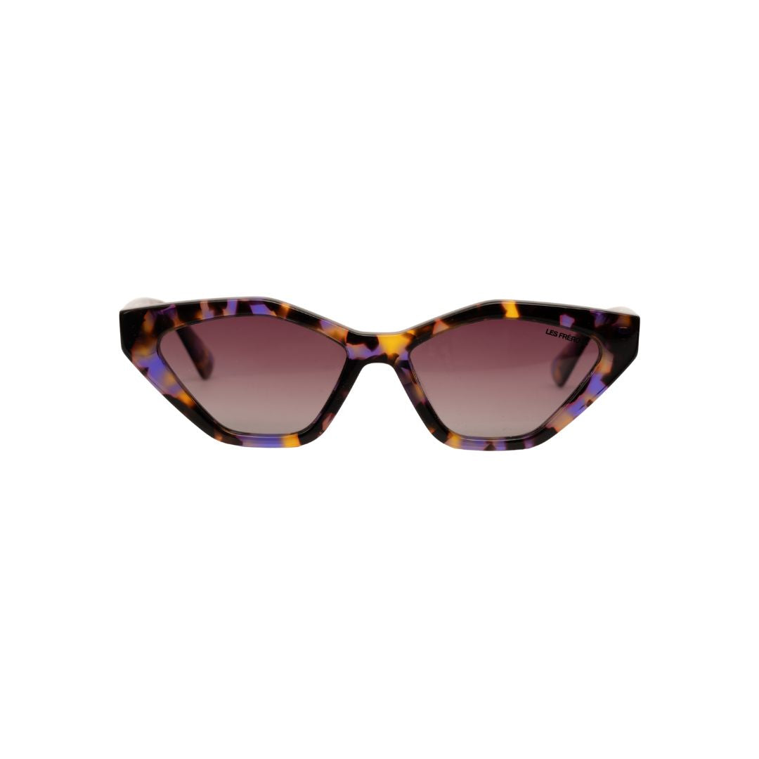 pink-brown rectangle sunglasses for women, front angle 